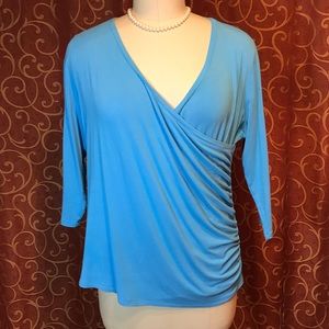 Grace made blue cross bodice relaxed stretchy top